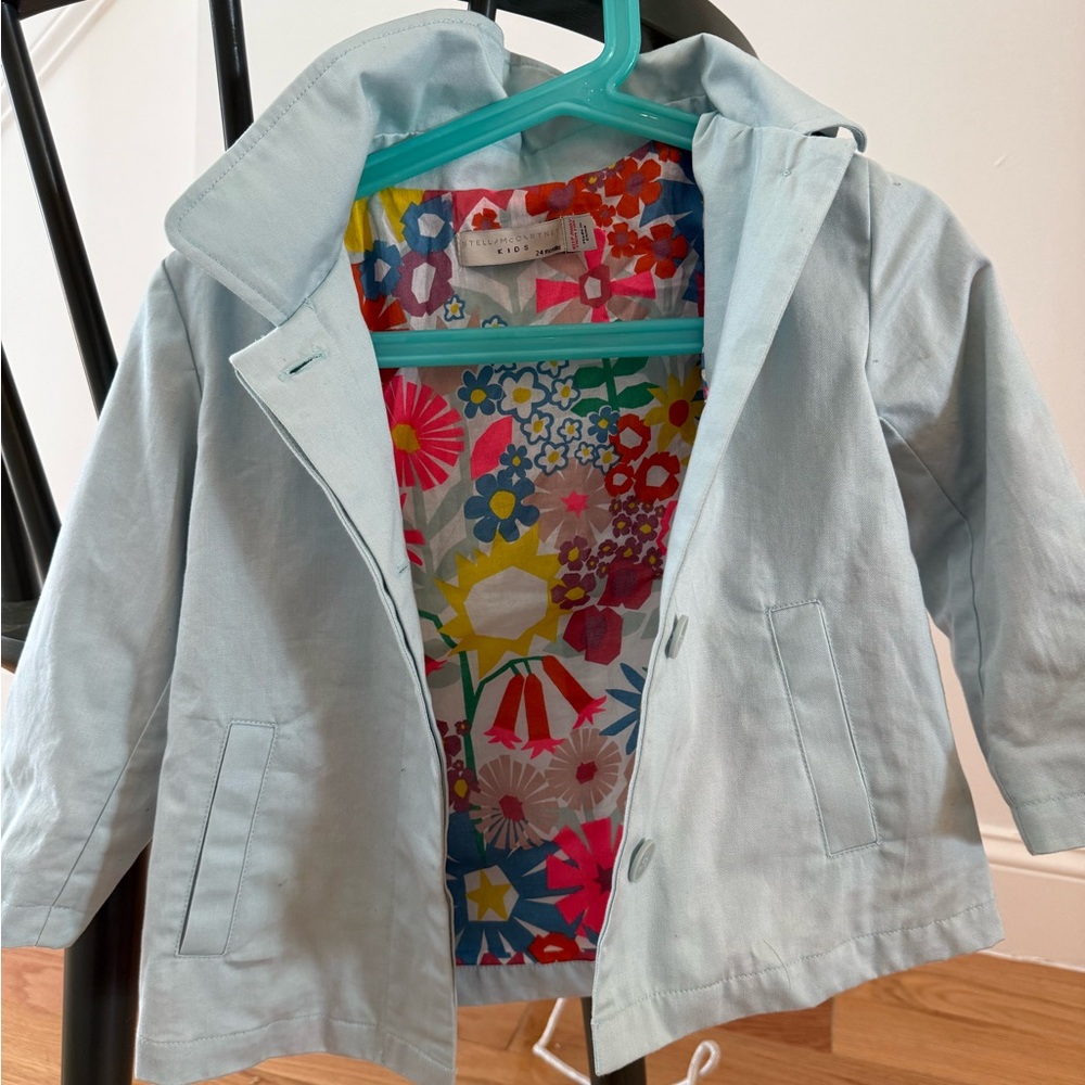 Kids Light Blue Jacket with Floral Lining